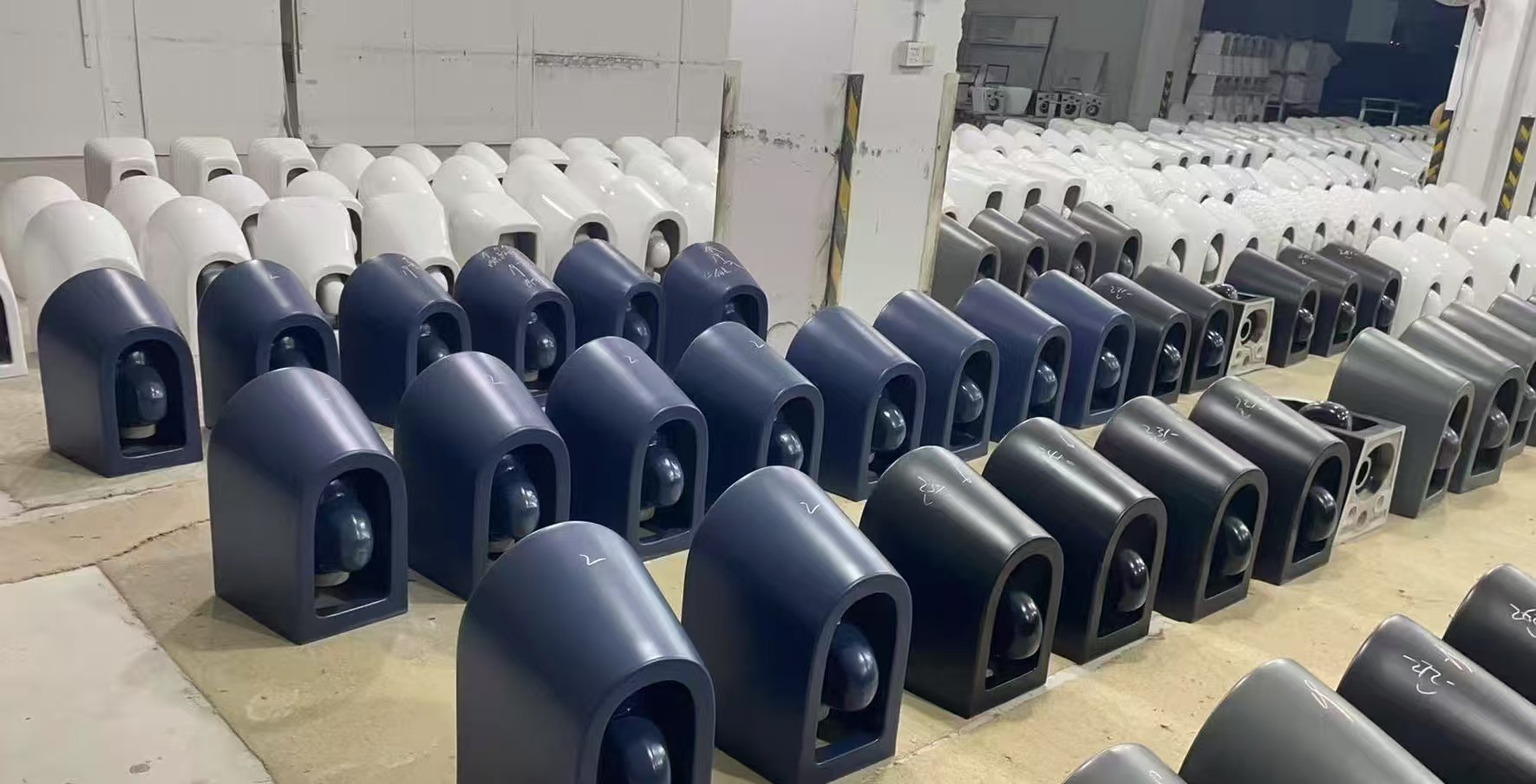 Finished ceramic bodies in factory