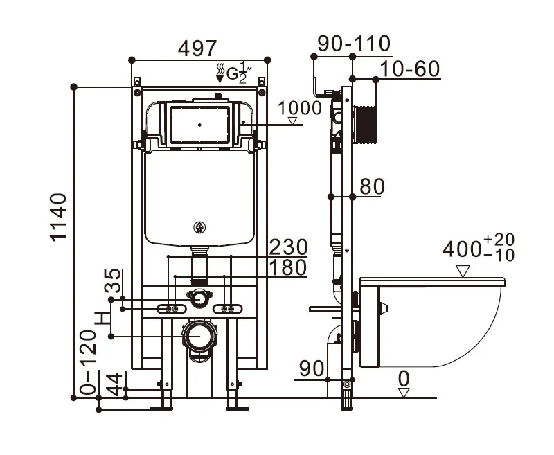 3008BA Concealed Cistern thumbnail 2