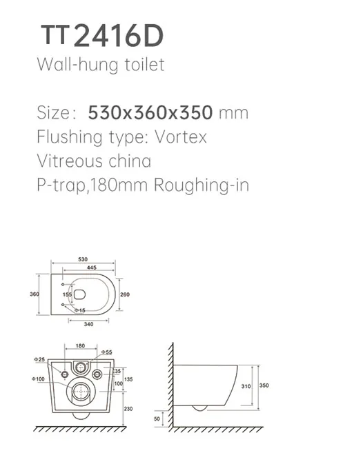 TT2416D Wall Hung Toilet thumbnail 2