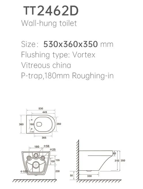 TT2462D Wall Hung Toilet thumbnail 3