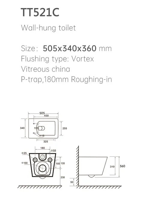 TT521C Wall Hung Toilet thumbnail 2