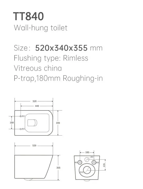 TT840 Wall Hung Toilet thumbnail 2