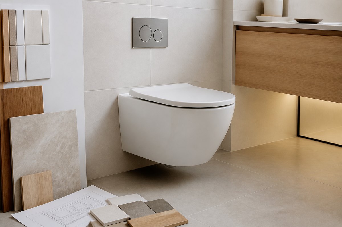 wall hung toilet system for bathroom renovation projects