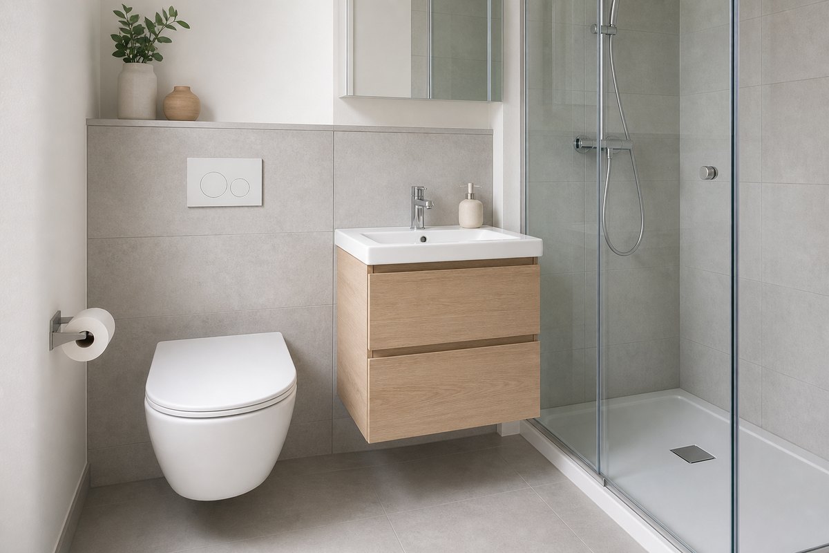 wall hung toilet solution for small bathrooms