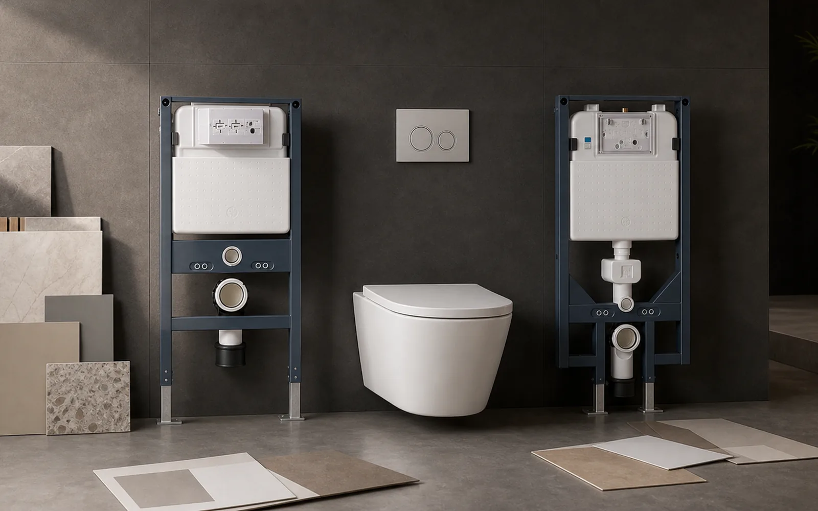 concealed toilet systems for apartment development bathrooms